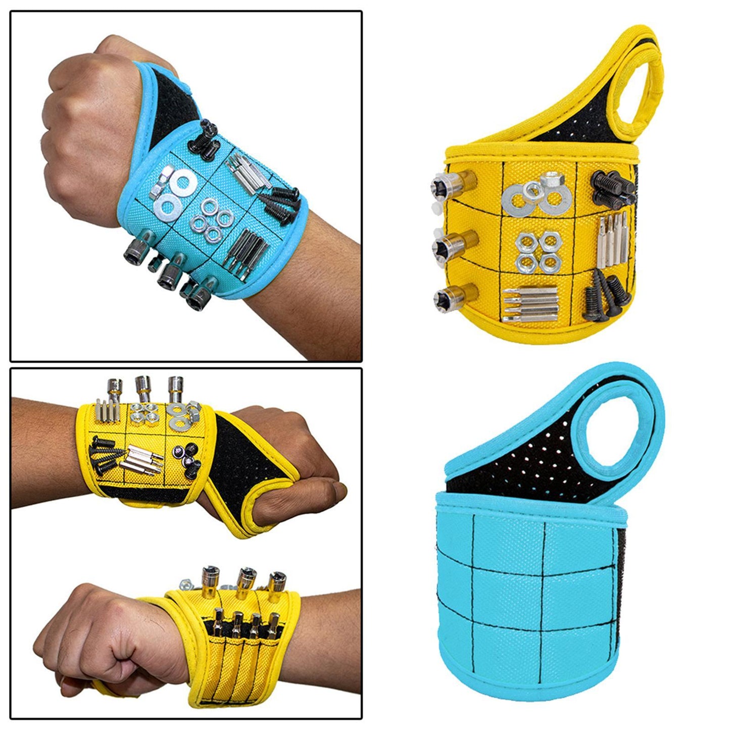 Magnetic Wristband Strong Magnets For Holding Screw Nail Bit DIY Blue