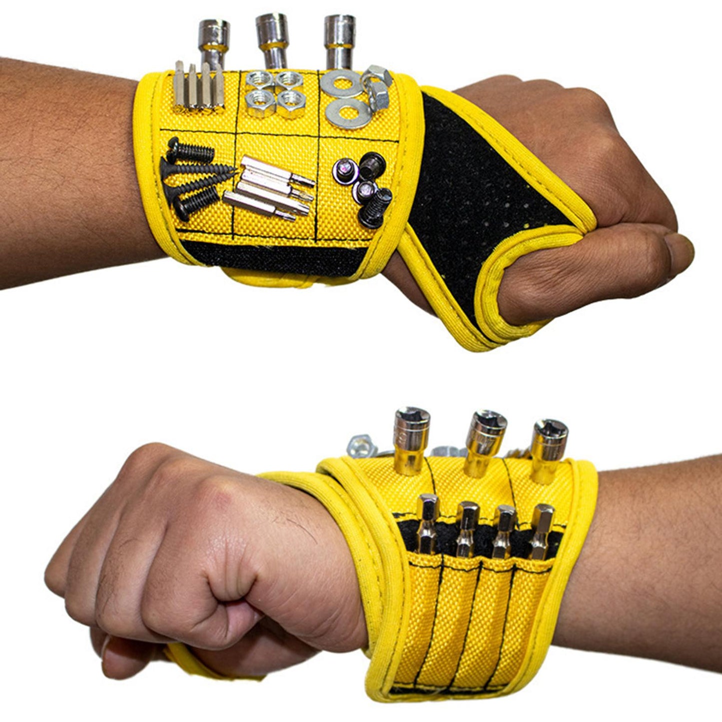 Magnetic Wristband Strong Magnets For Holding Screw Nail Bit DIY Yellow
