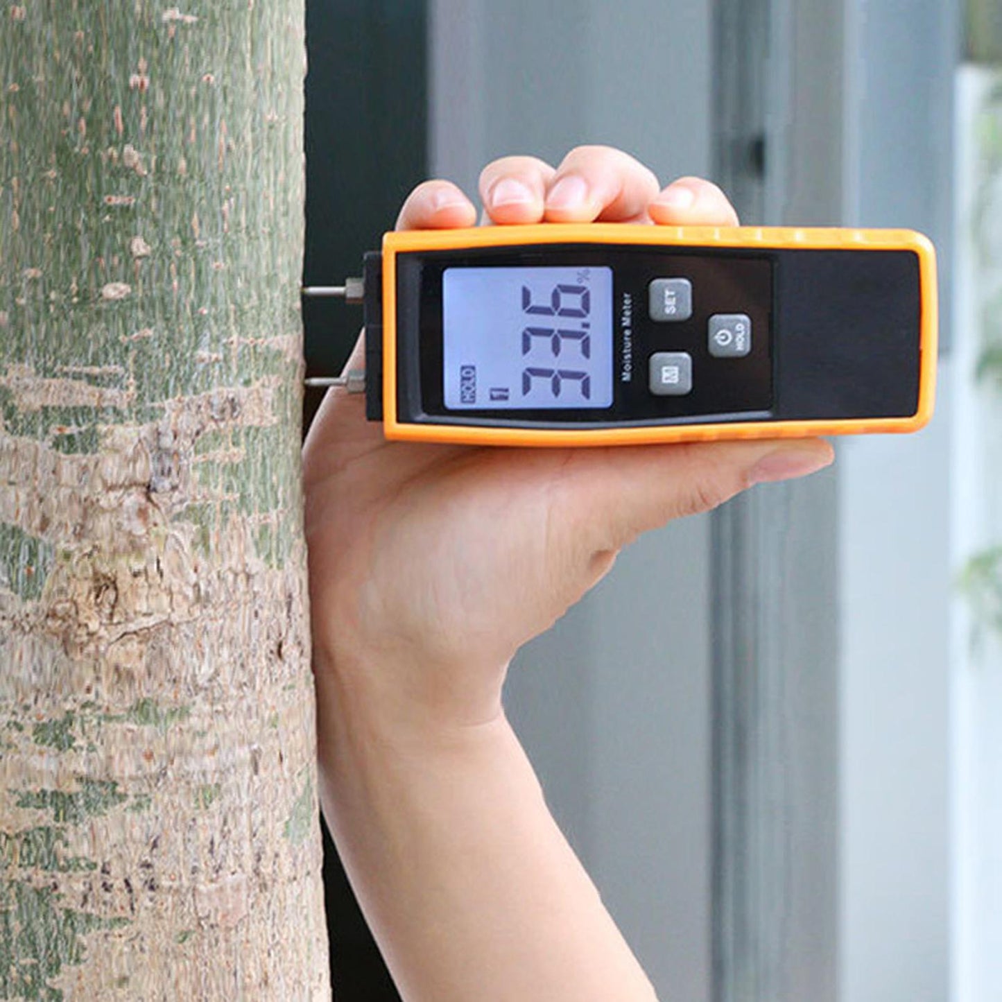 Portable Moisture Meter Needle Type Analyzer for Furniture LCD Display