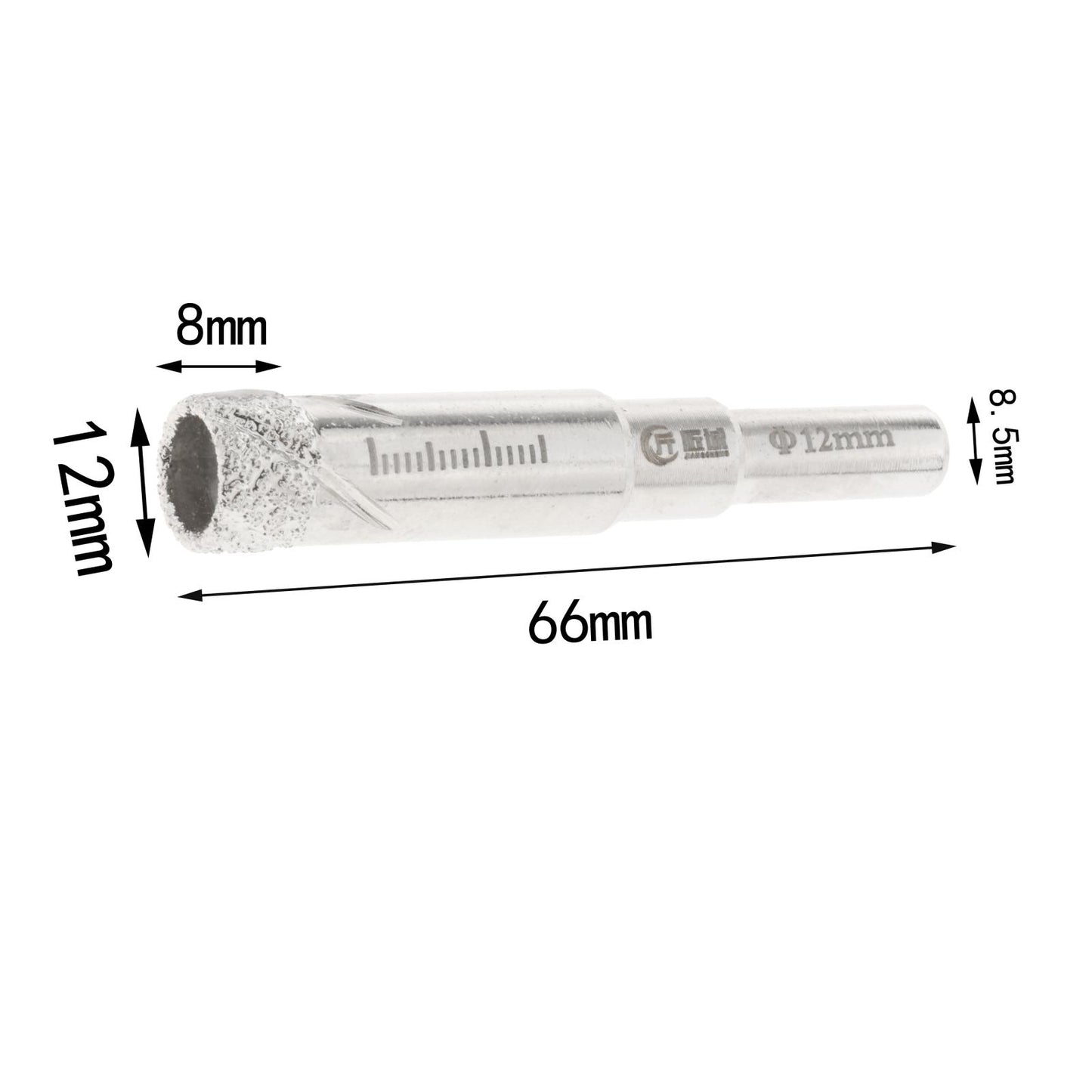 Dry Diamond Drill Bit Coated Core Drill Bit for Granite Marble Masonry Glass 12mm