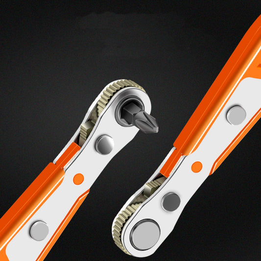 Two Way Hex Socket Torque Wrench Universal Double Head for Screwdriver with 12pcs short bit
