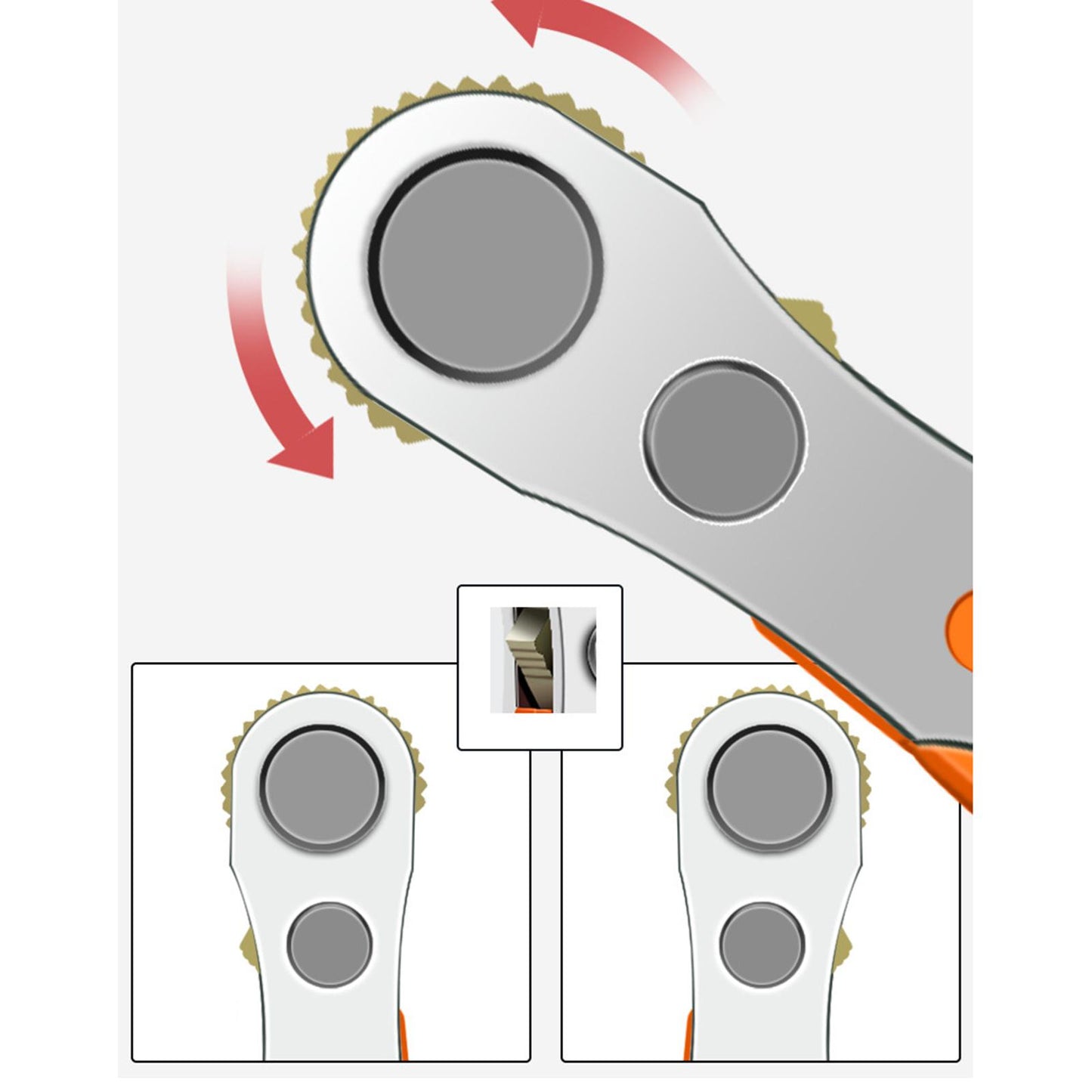 Two Way Hex Socket Torque Wrench Universal Double Head for Screwdriver with 12pcs short bit