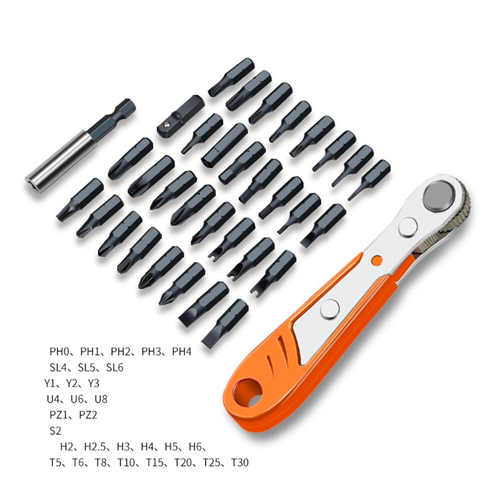 Two Way Hex Socket Torque Wrench Universal Double Head for Screwdriver with 12pcs short bit