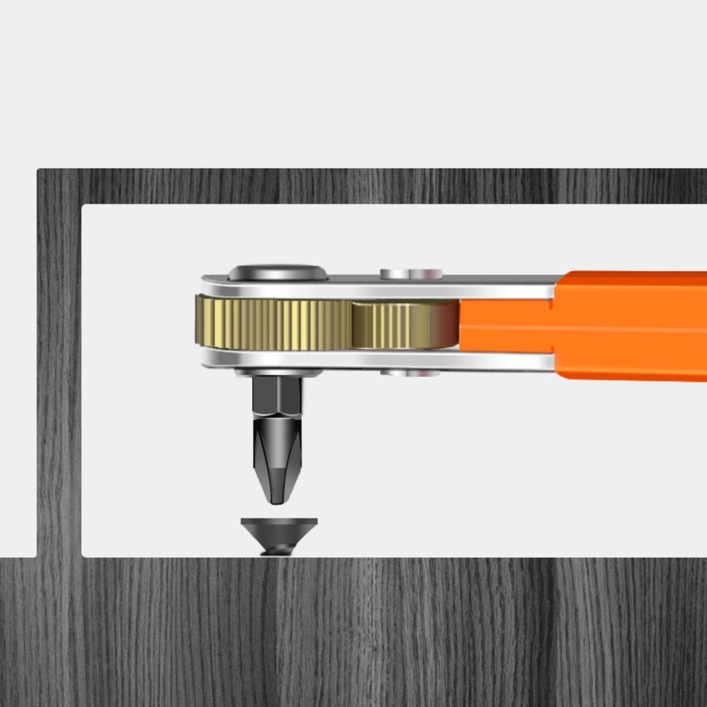 Two Way Hex Socket Torque Wrench Universal Double Head for Screwdriver with 12pcs short bit