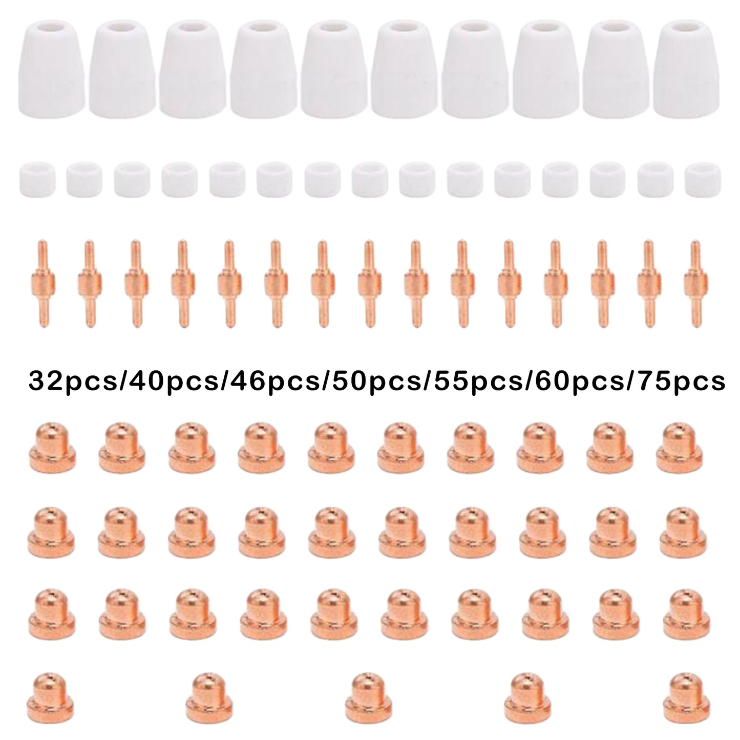 LG-40 Plasma Cutter Electrode Tips Set for CUT40 CUT50 Cutting Torch Parts 32pcs