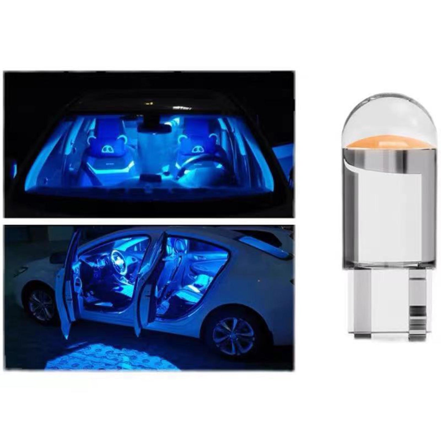 10/Set T10 COB LED Car Interior Light 12V Blue Lighting