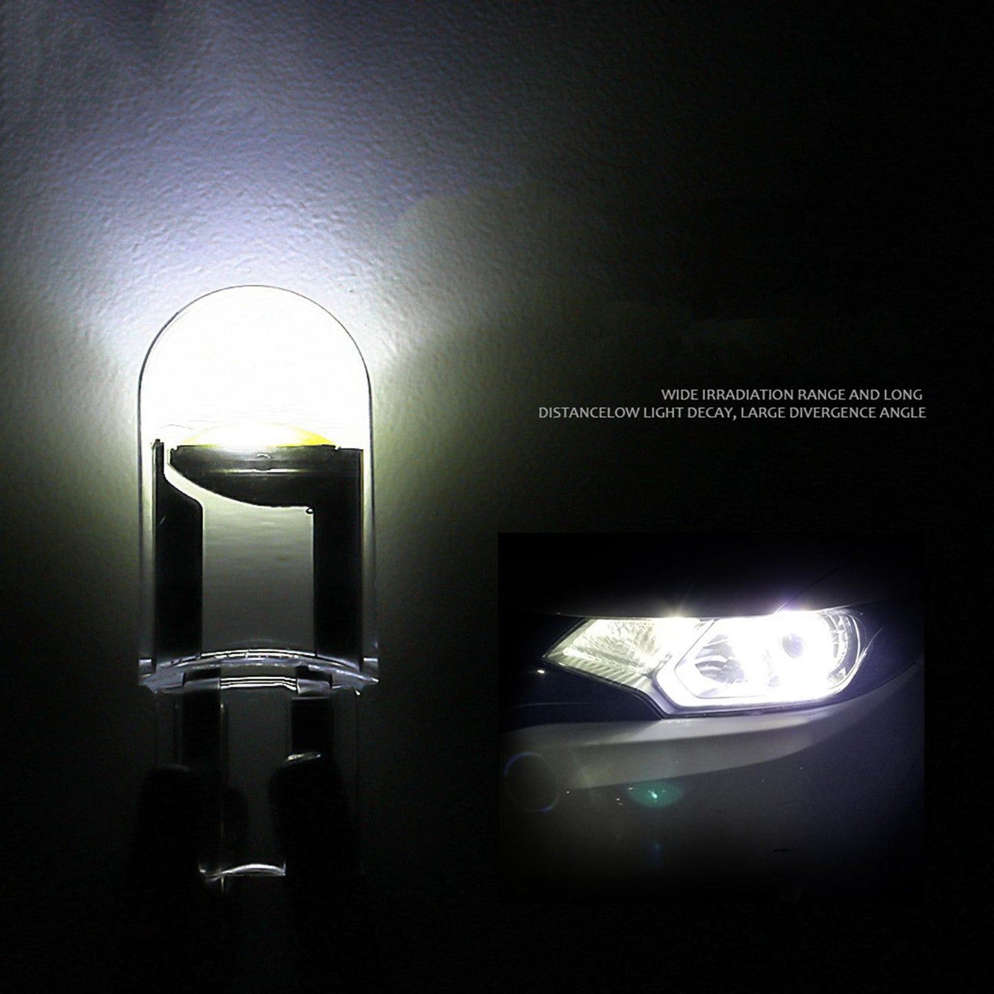 10/Set T10 COB LED Car Interior Light 12V Yellow Lighting