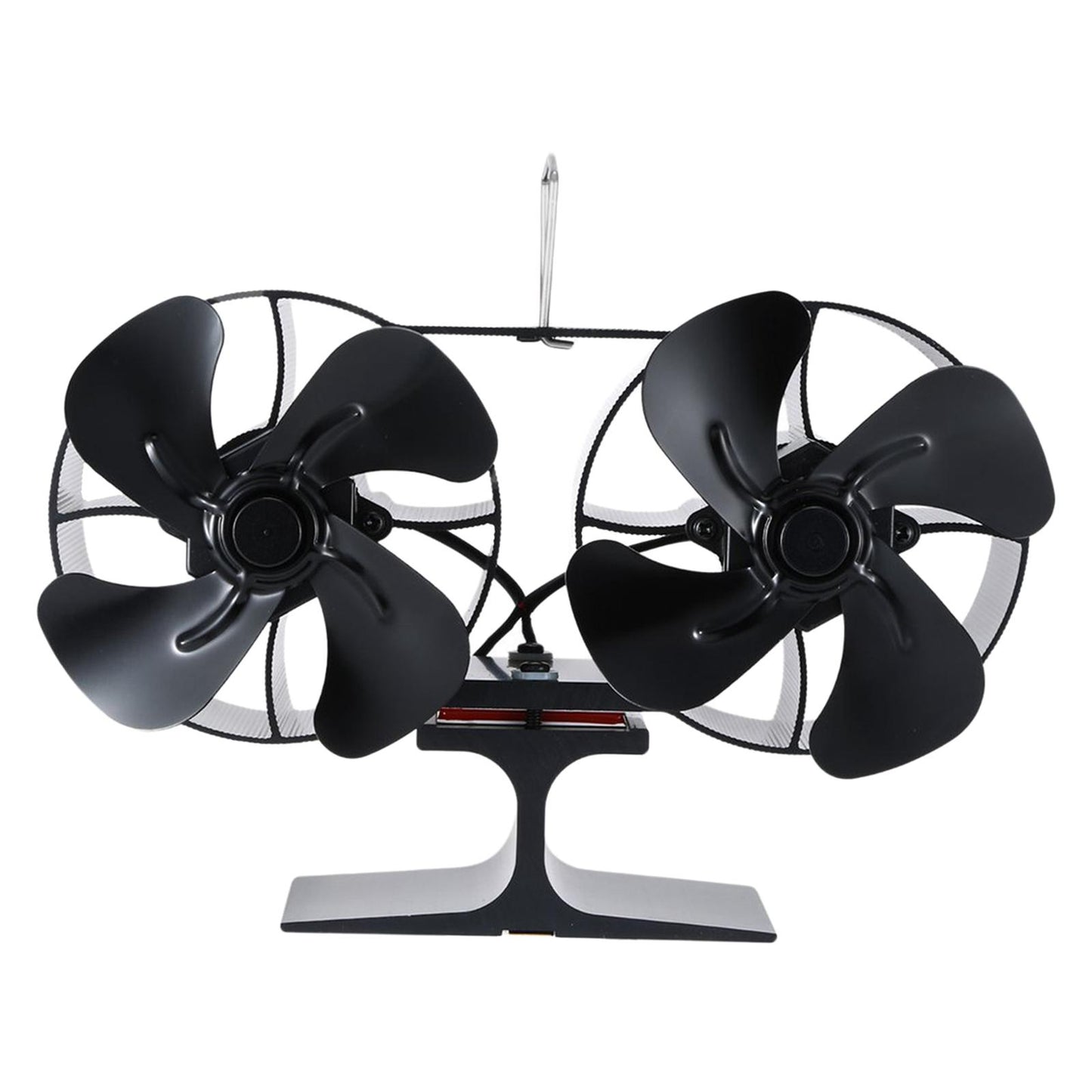 Heat Powered Stove Fan Ultra Quiet Auto-Sensing Wood Stove Fan for Wood Gas double-head 4 blades