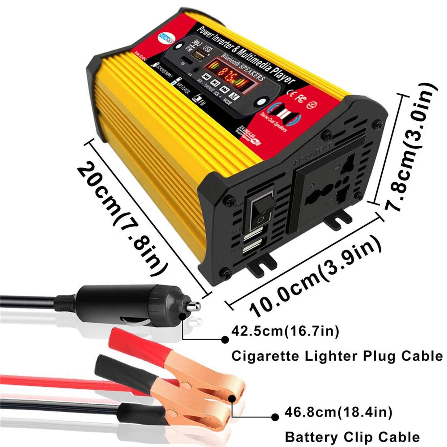 4000w Power Inverter Car Inverter and LCD Display for Automotive Truck Home 220 V