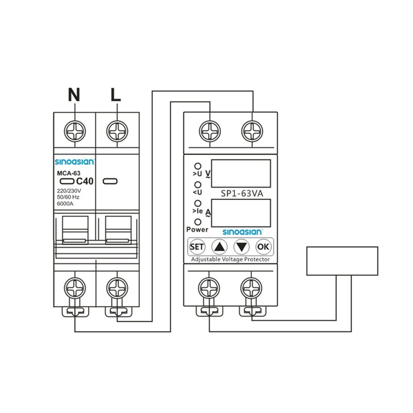 Over Current Protection Adjustable Protective Device Rail Power 1A-63A