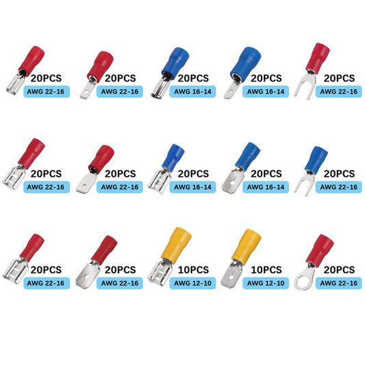 280 Pieces Insulated Electrical Wire Terminal Crimp Connectors Butt Kit