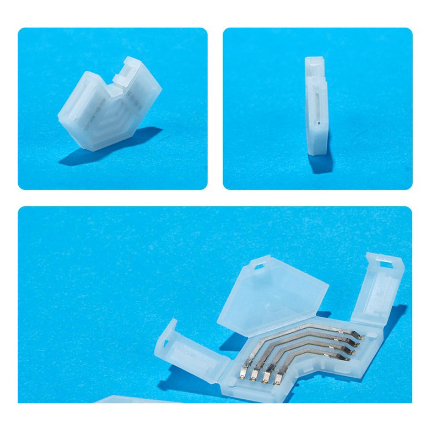 5pcs 4Pin LED Strip RGB Extension Cable Wire Adapter Clip Connector 10mm