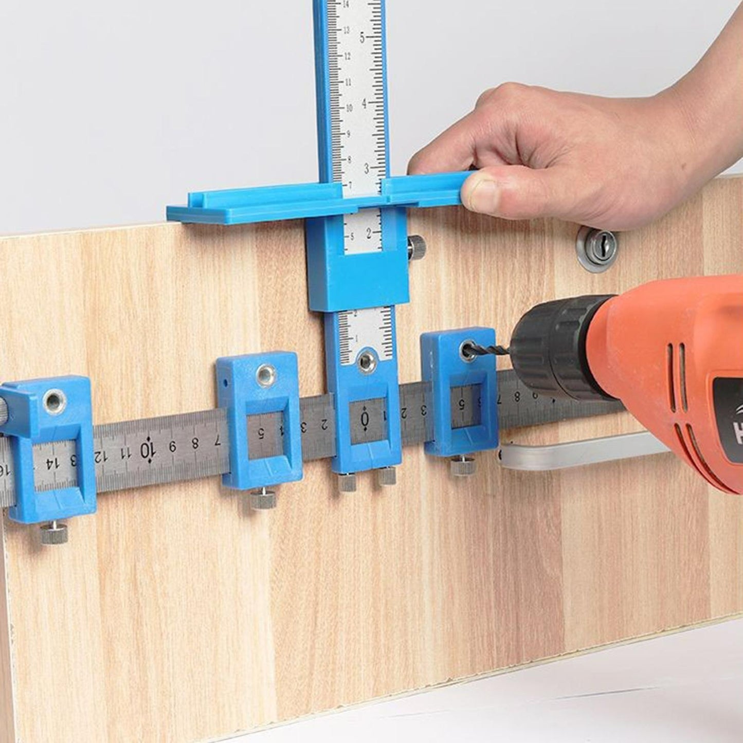 Woodworking Jig Punch Locator Hole Punch Tool Center Punching Drill Bit blue