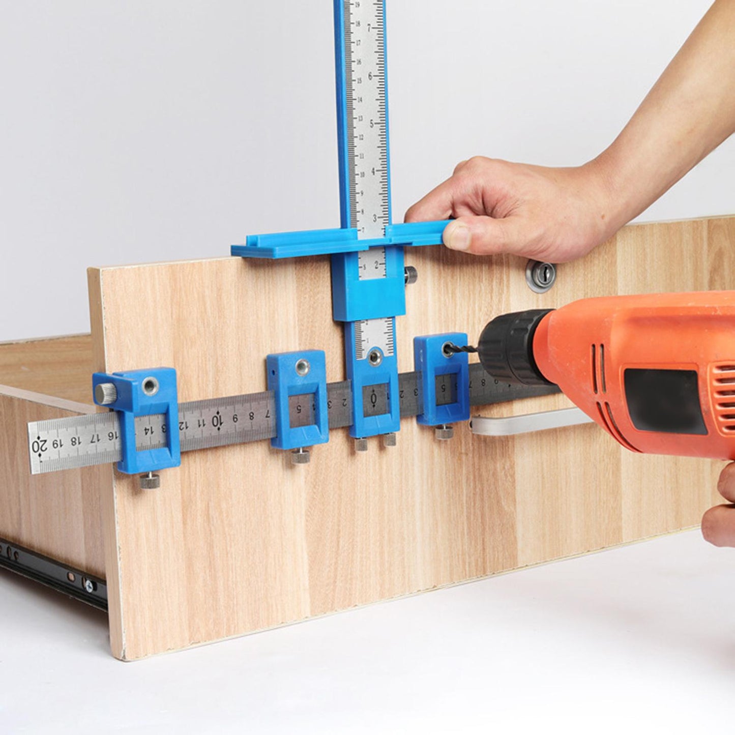 Woodworking Jig Punch Locator Hole Punch Tool Center Punching Drill Bit blue