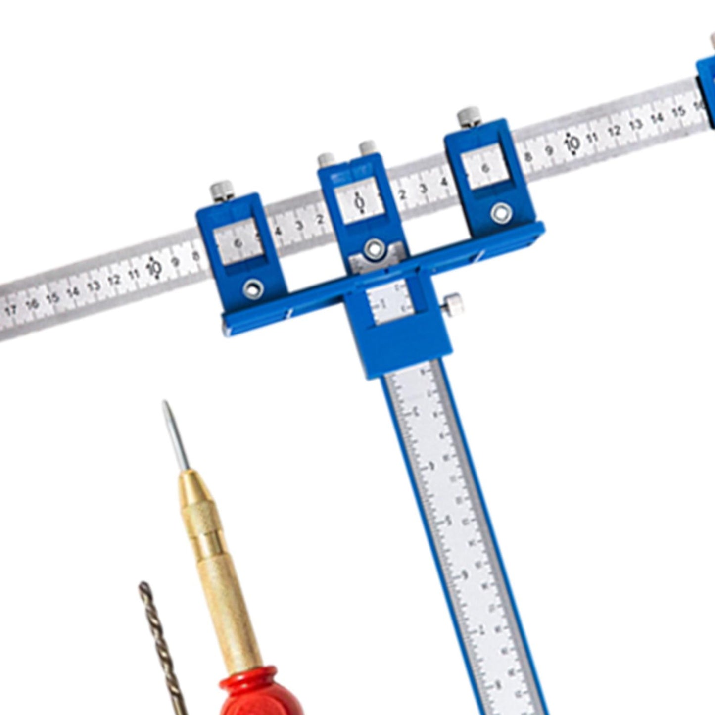 Woodworking Jig Punch Locator Hole Punch Tool Center Punching Drill Bit blue set