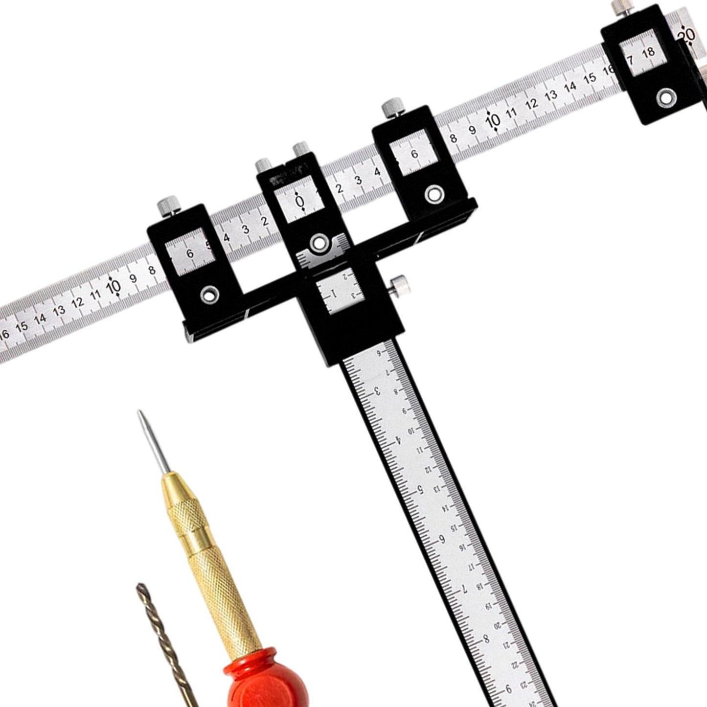 Woodworking Jig Punch Locator Hole Punch Tool Center Punching Drill Bit black set