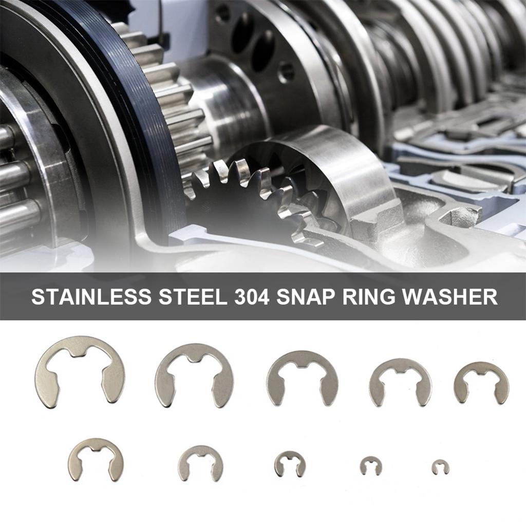 120Pcs 304 Stainless Steel E-Clip Retaining Circlip Assortment Kit 1.5-10mm