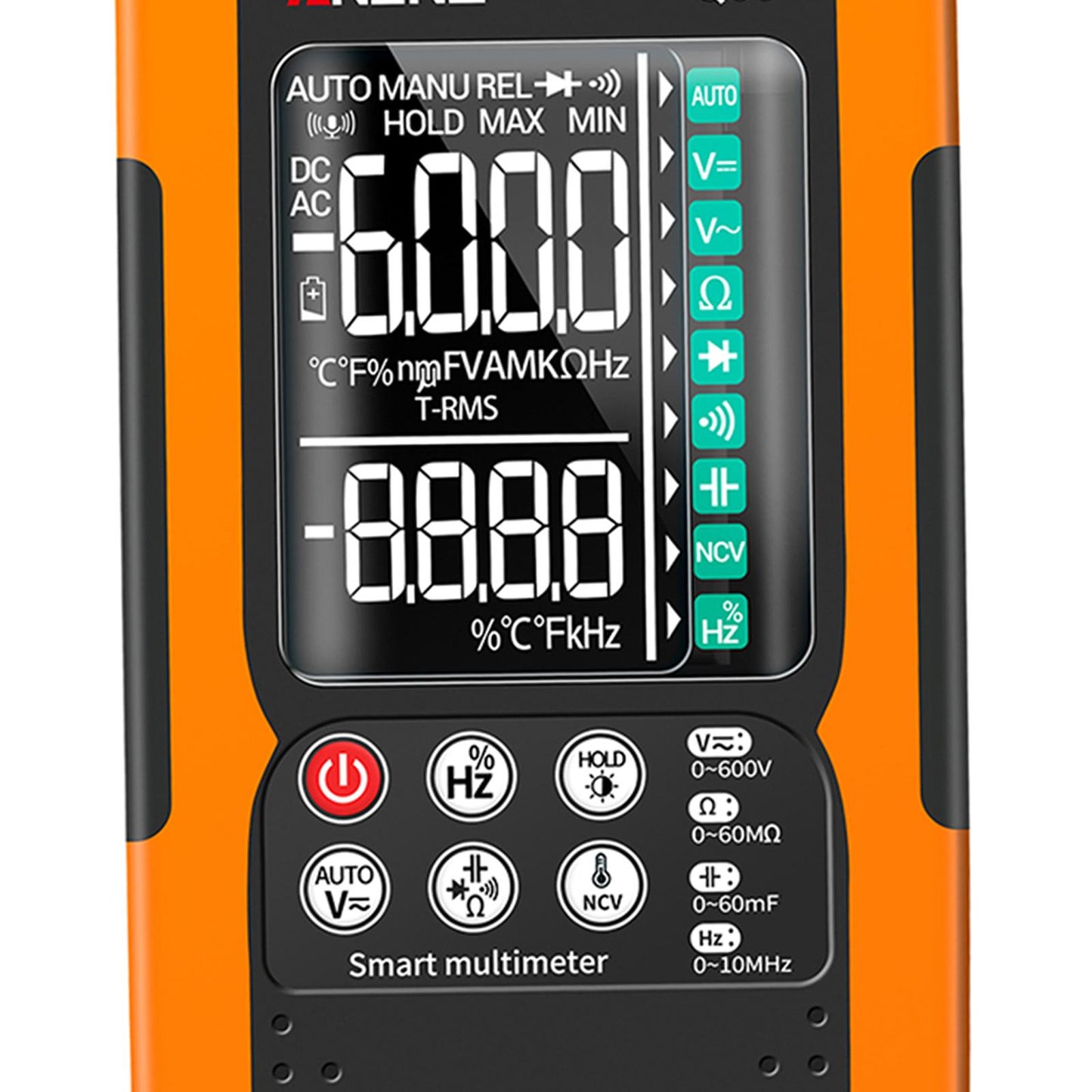 Digital Multimeter High Precision Tester 6000 Counts Volt Meter with Lanyard Yellow