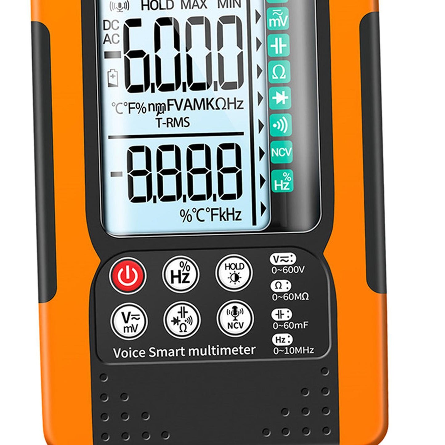 Digital Multimeter High Precision Tester 6000 Counts Volt Meter with Lanyard Yellow Voice Control