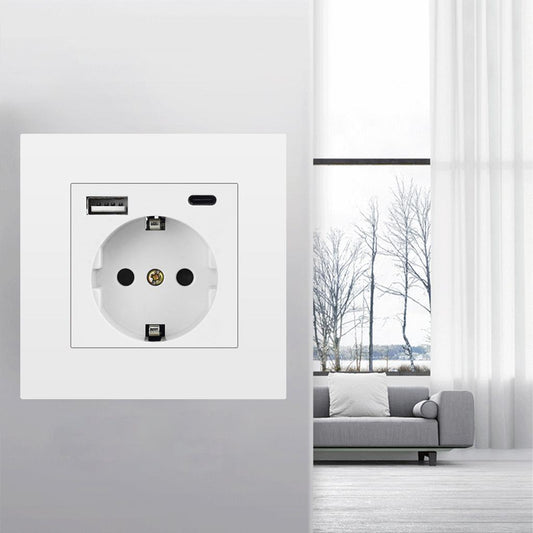 86x86mm Wall Socket 110-250V EU Plug Outlets Wall Adapter for Home Office