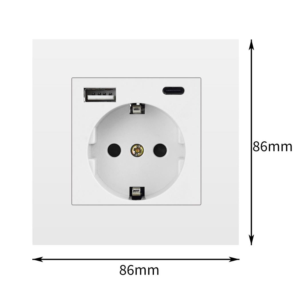86x86mm Wall Socket 110-250V EU Plug Outlets Wall Adapter for Home Office