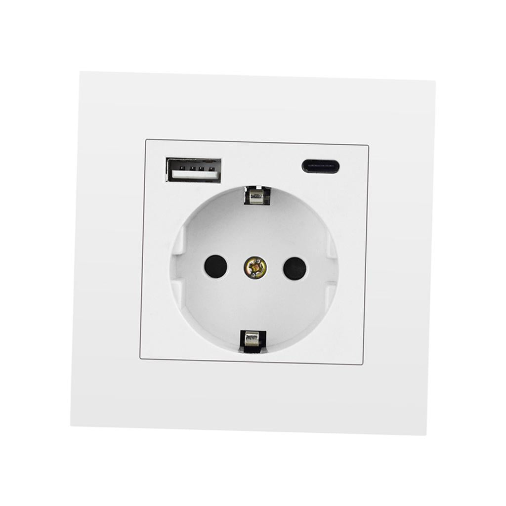 86x86mm Wall Socket 110-250V EU Plug Outlets Wall Adapter for Home Office