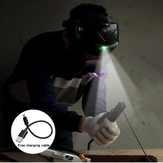Adjustable Solar Auto Darkening Welding Helmet External LED Light Hood