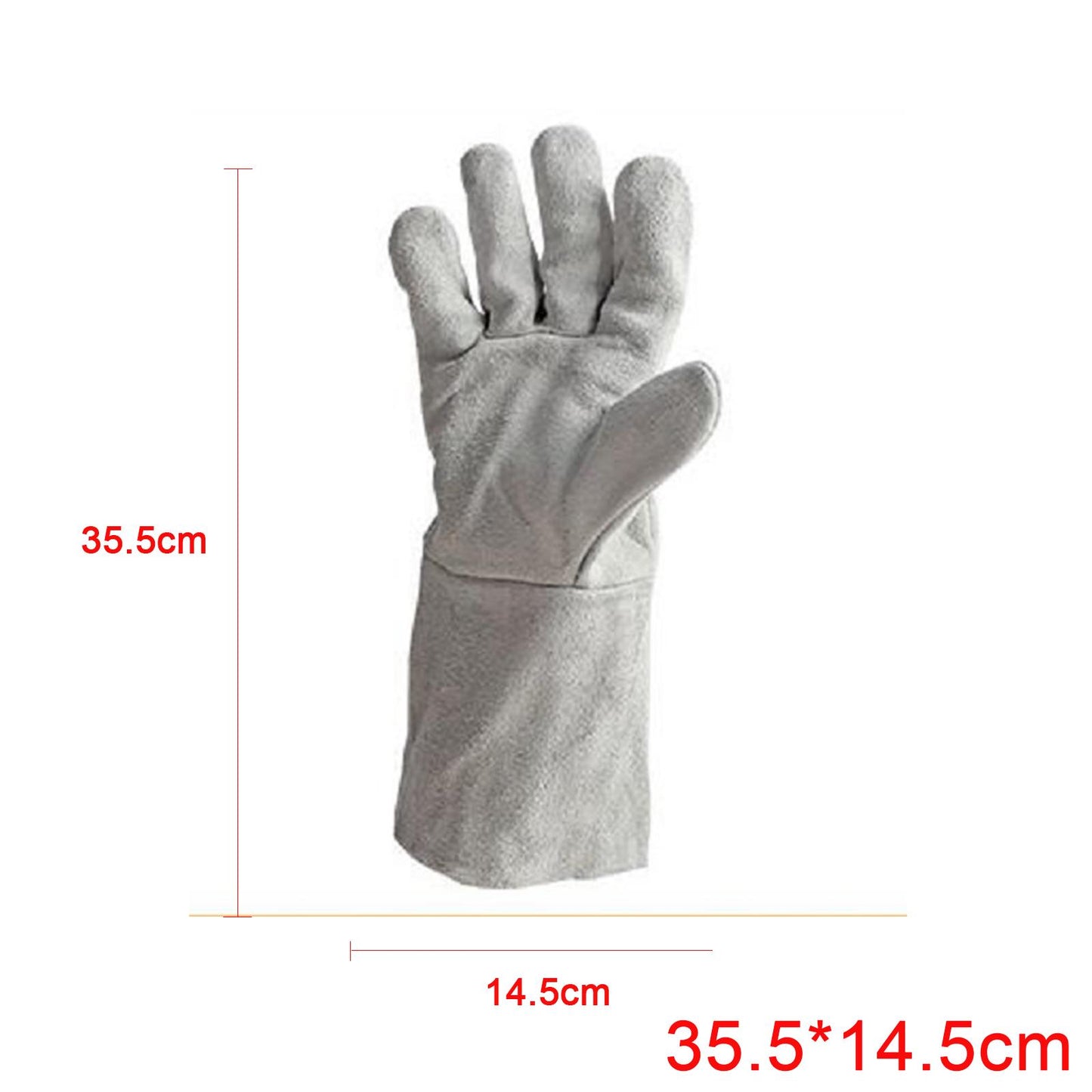 Cowhide Electric Welding Gloves Welder Protection Protective Gloves for Oven 35.5x14.5cm