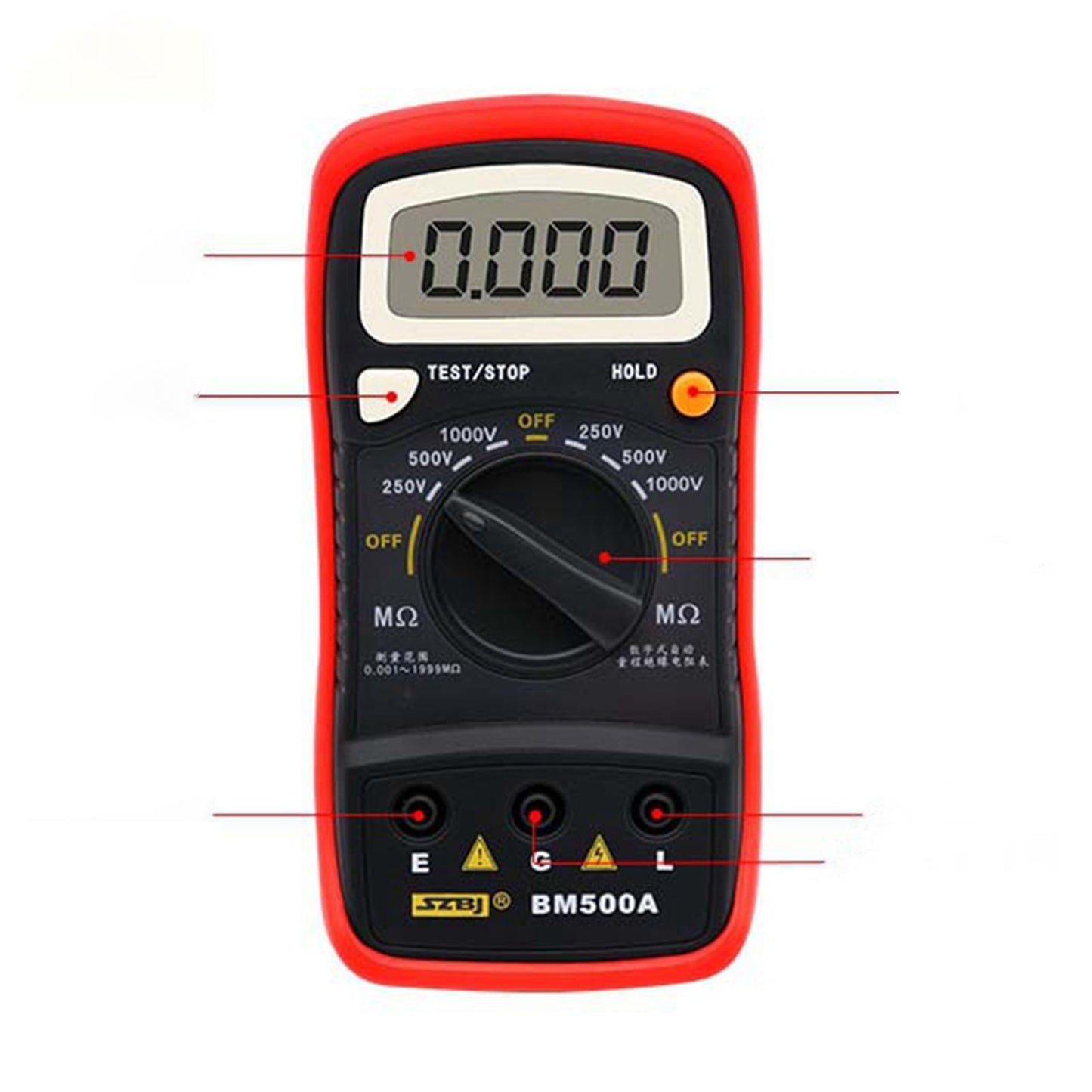 Insulation Tester BM500A Handheld Meter Megohmmeter Electrical Industry
