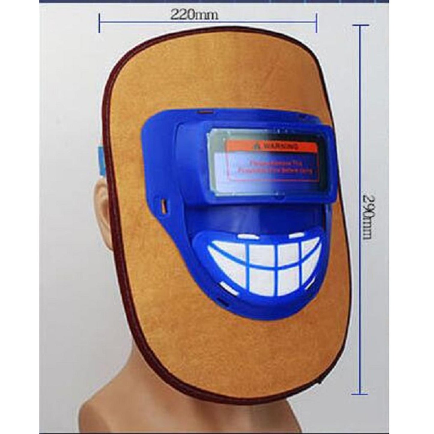 Leather Electric Welding Mask Argon Arc Auto Darkening Welder Helmet Brown