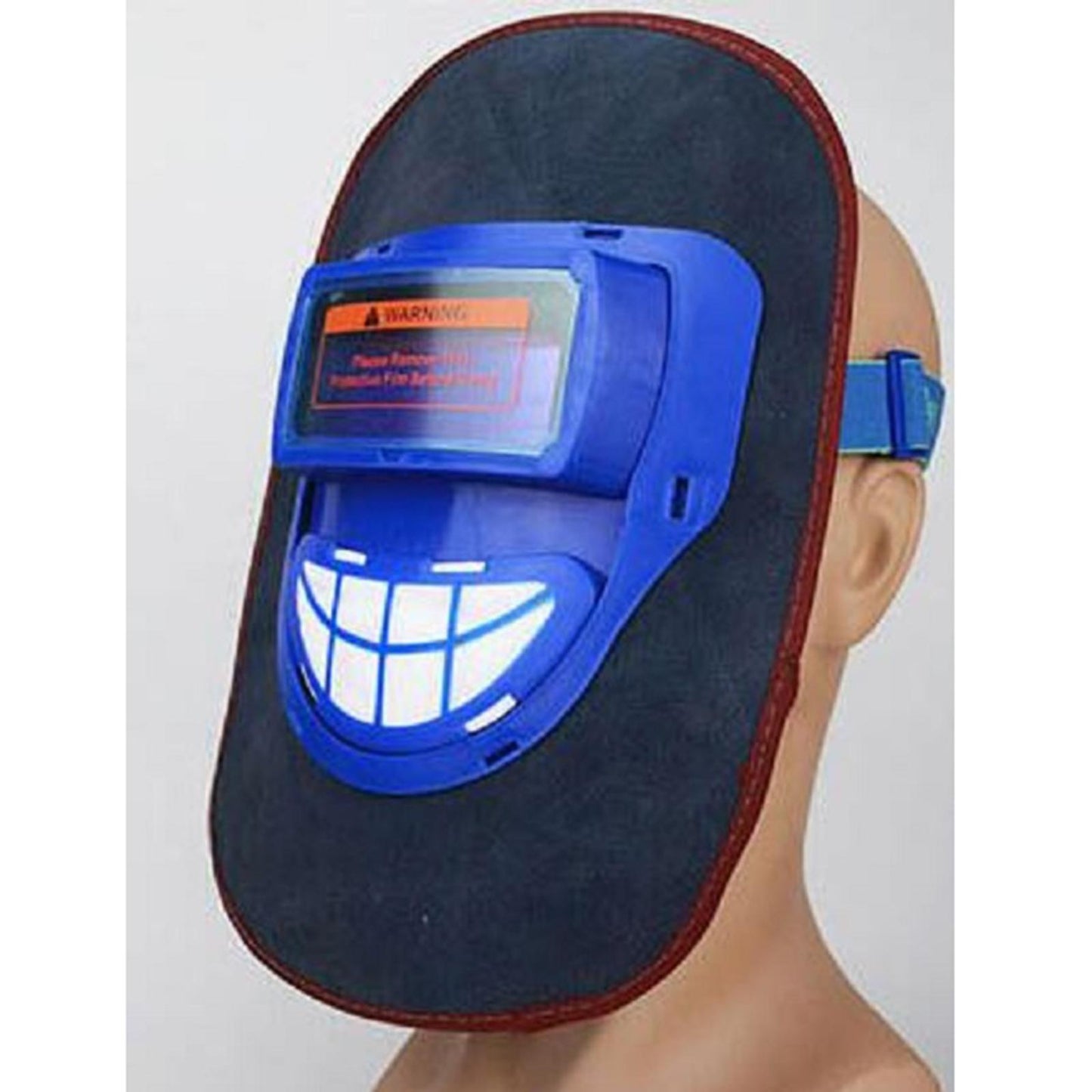 Leather Electric Welding Mask Argon Arc Auto Darkening Welder Helmet Blue