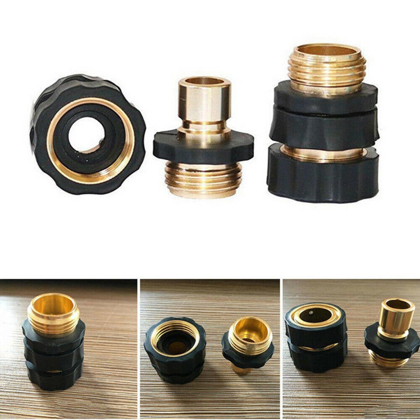 4 Set 3/4 Inch Garden Hose Fitting Quick Connector Male and Female Set