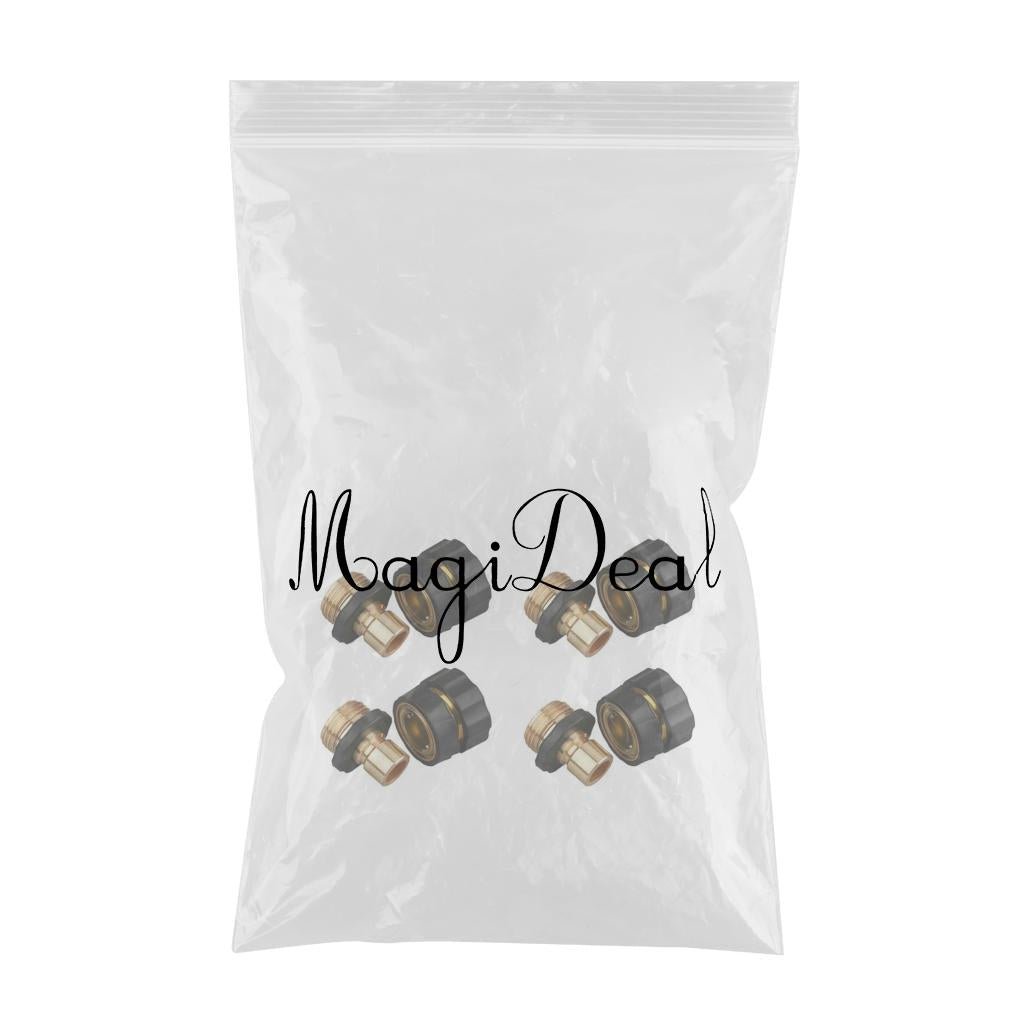 4 Set 3/4 Inch Garden Hose Fitting Quick Connector Male and Female Set