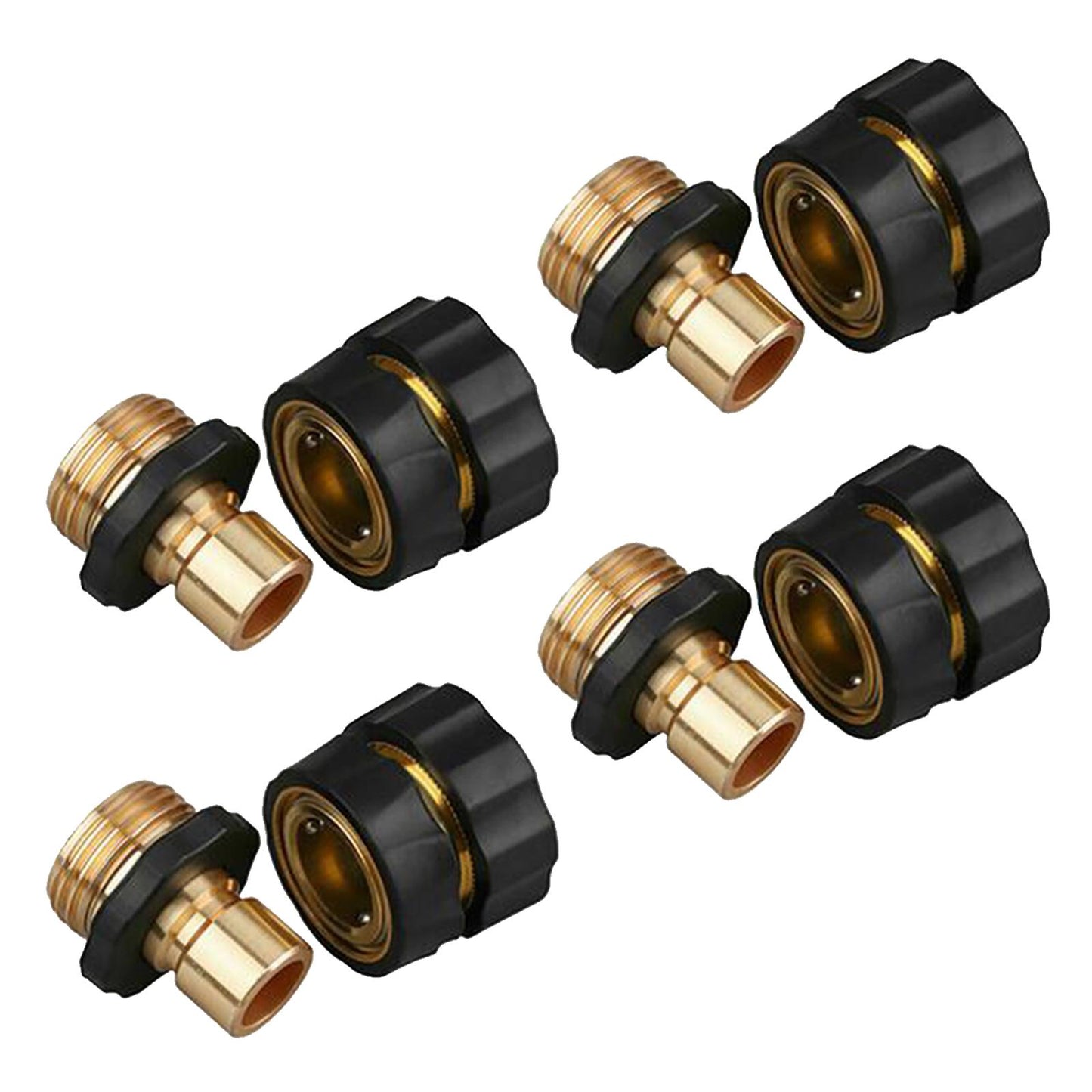 4 Set 3/4 Inch Garden Hose Fitting Quick Connector Male and Female Set