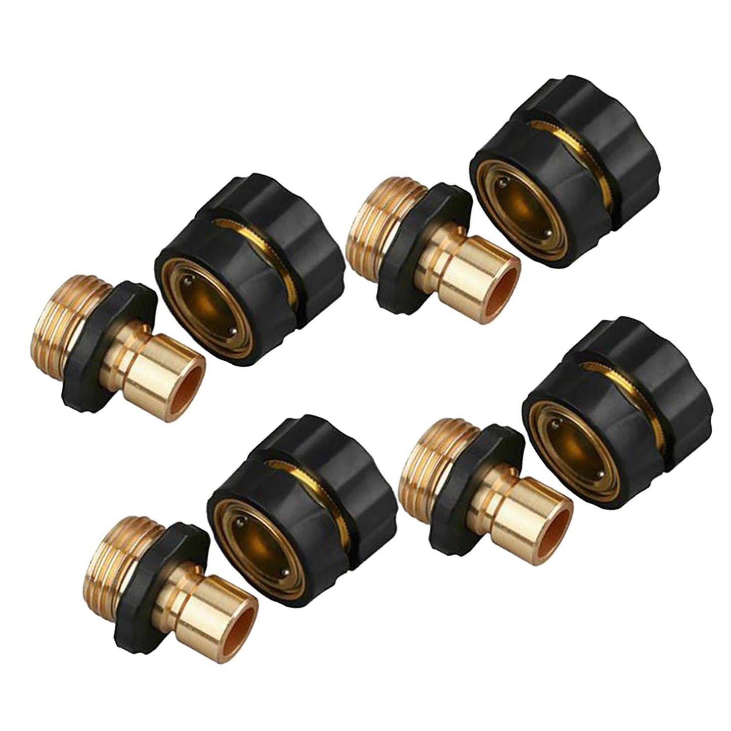 4 Set 3/4 Inch Garden Hose Fitting Quick Connector Male and Female Set