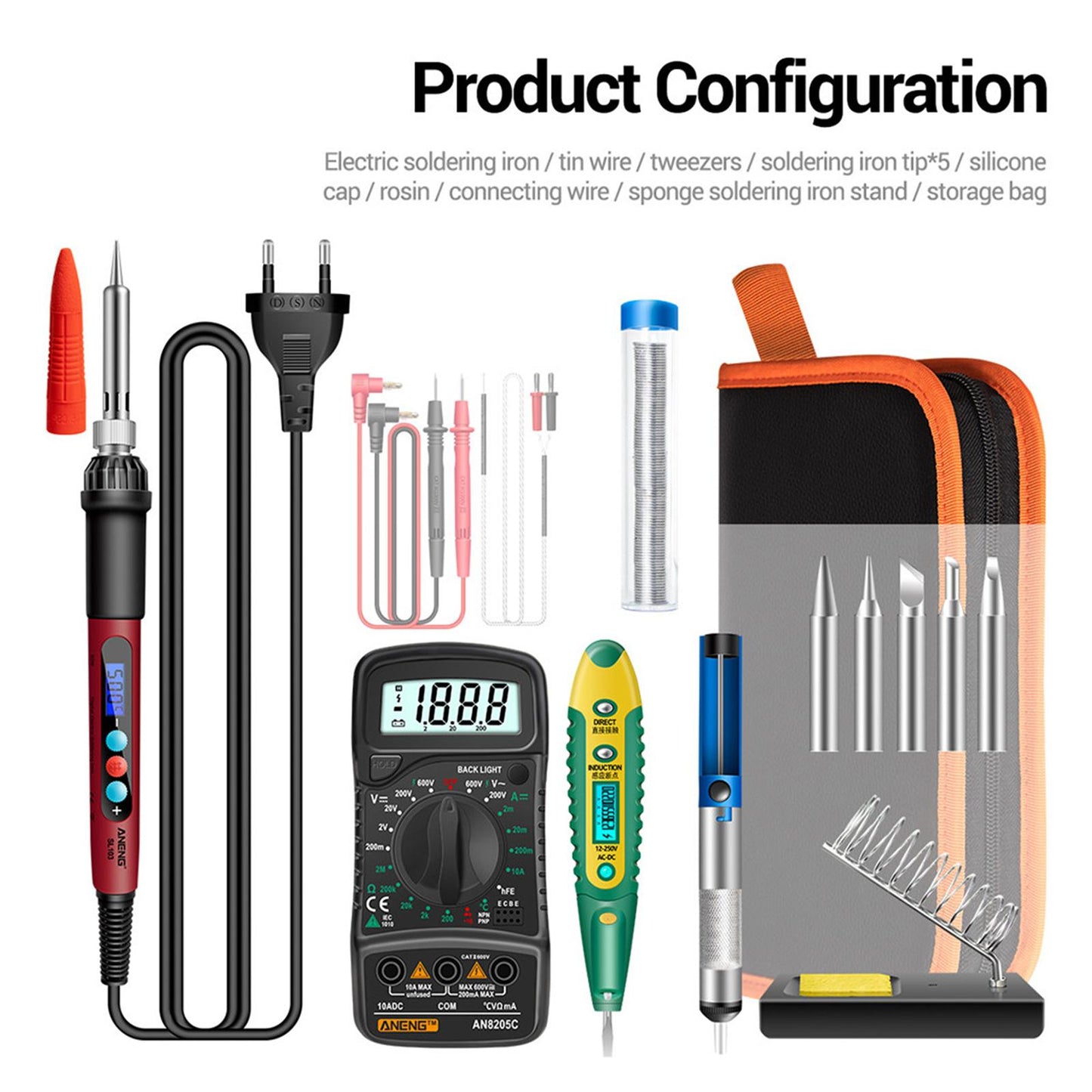 Soldering Iron Electric Gun Adjustable Temperature  Welding Set  EU 16 set