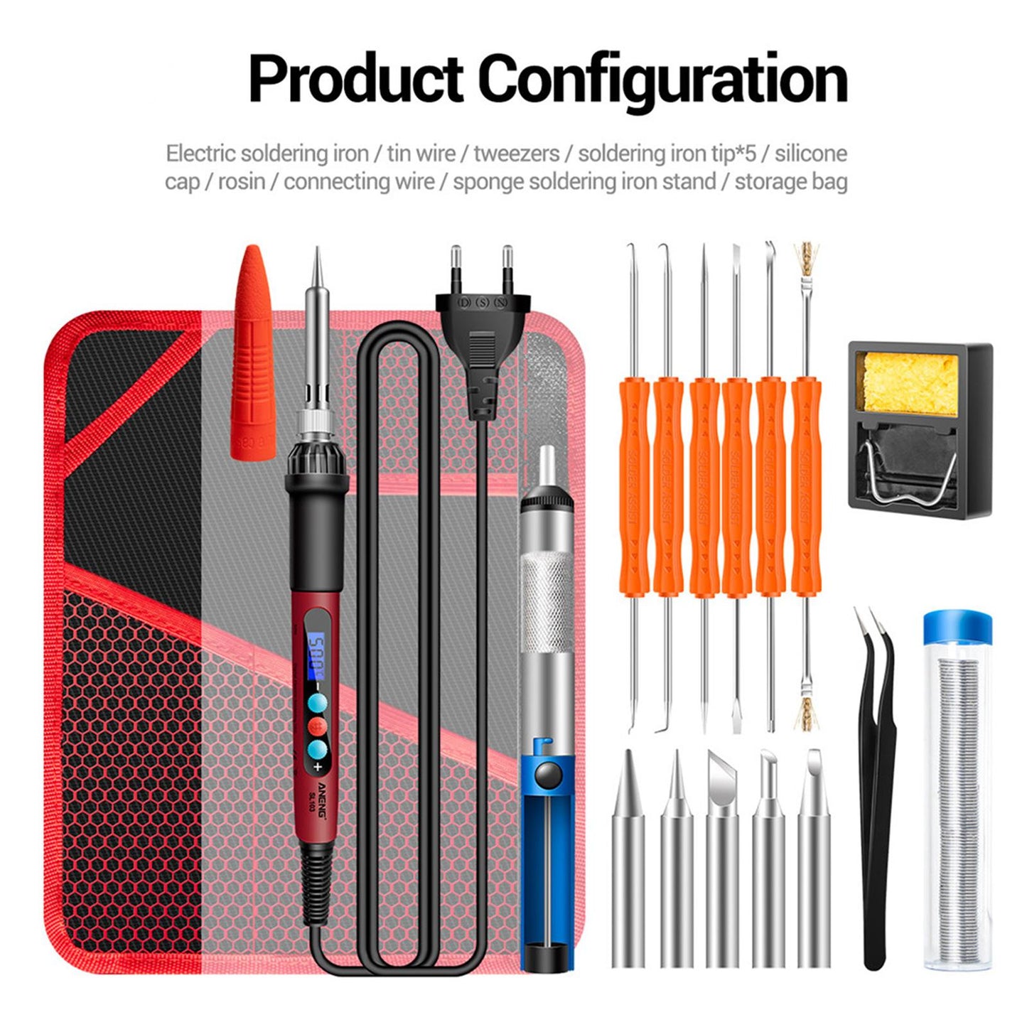 Soldering Iron Electric Gun Adjustable Temperature  Welding Set  EU 18 set
