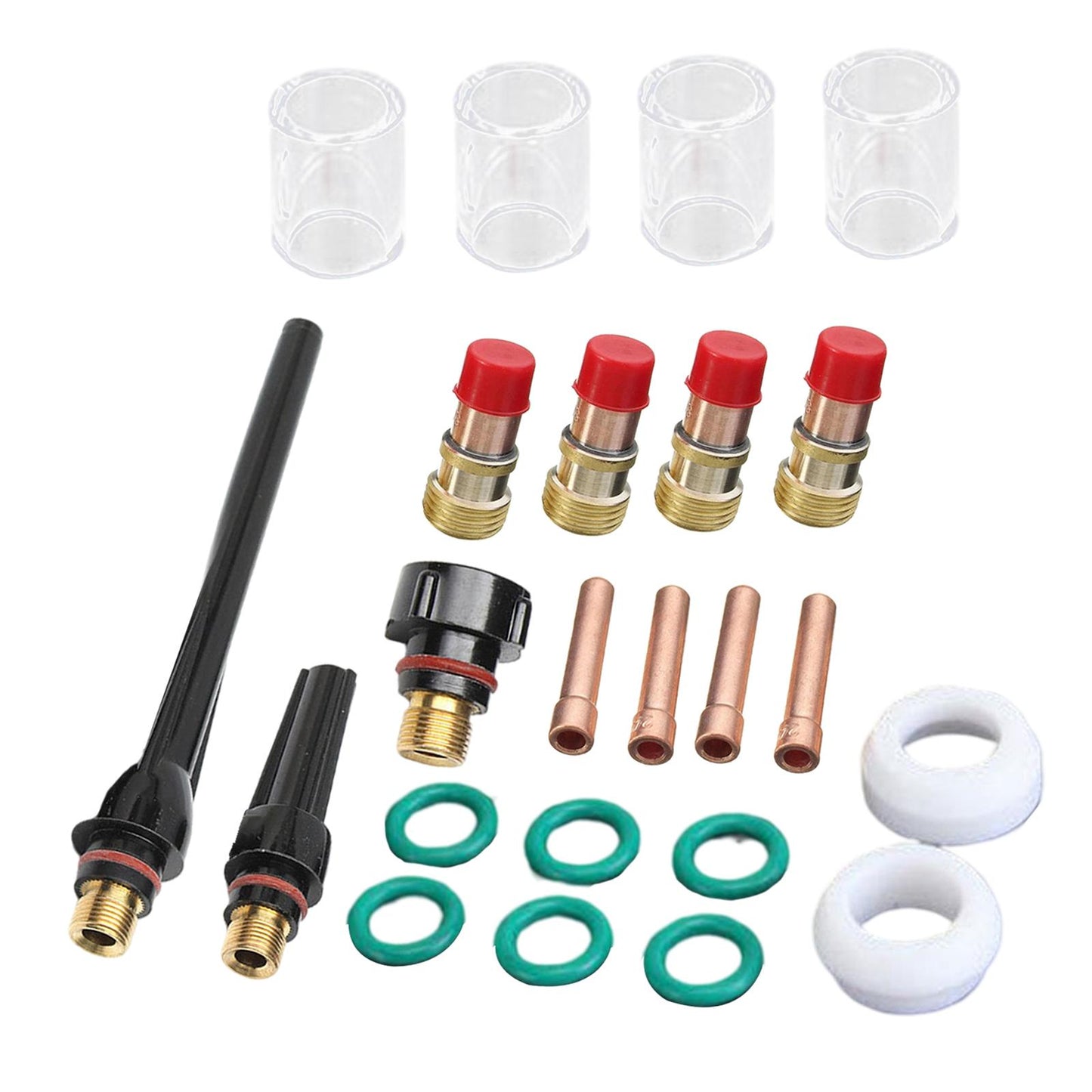 23-Pack TIG Stubby Gas Lens Alumina Nozzle Kit for WP 17 18 26 TIG Torch