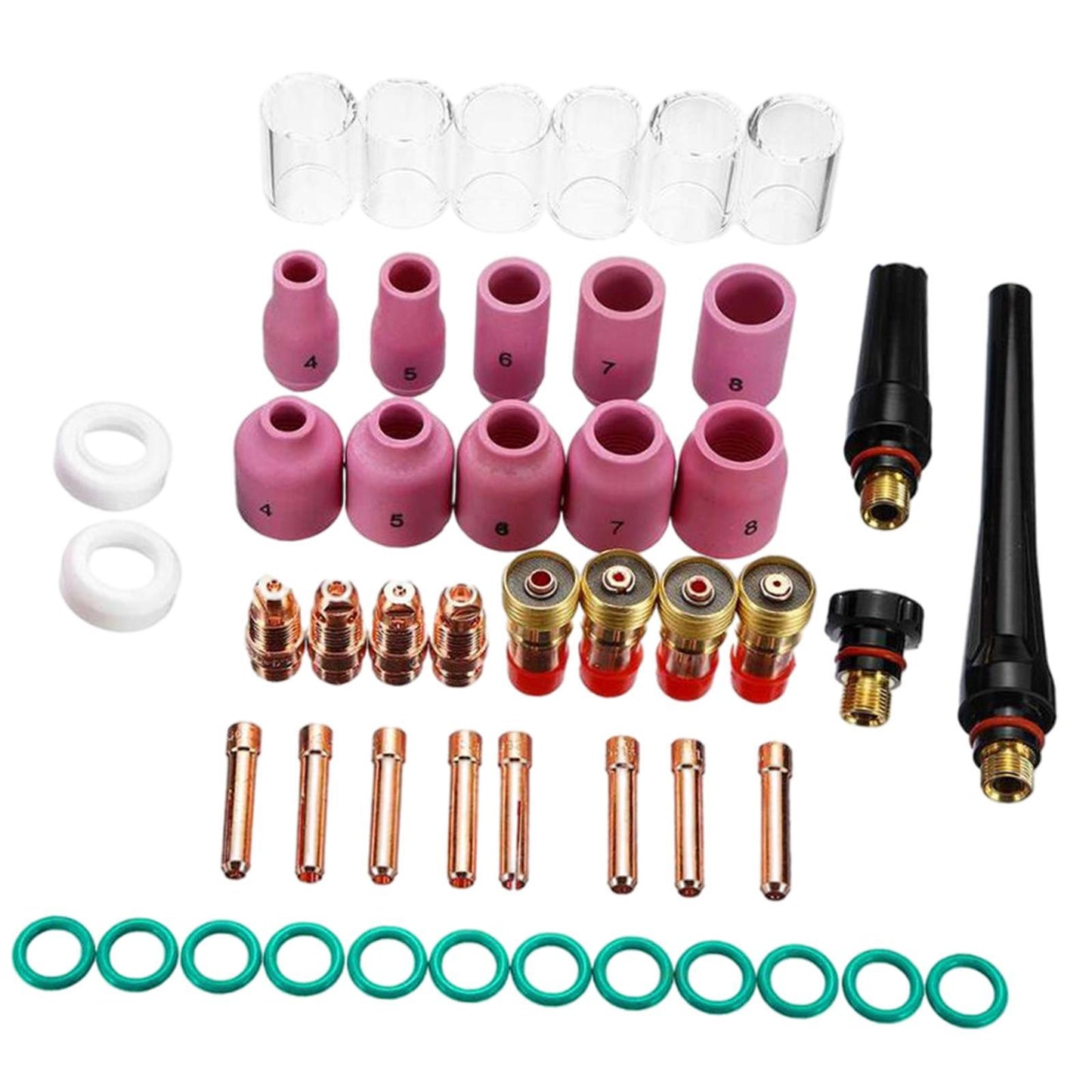 49PCS Torch TIG Welding Kit Collets Body Gas Lens for WP17 18 26 Accessories