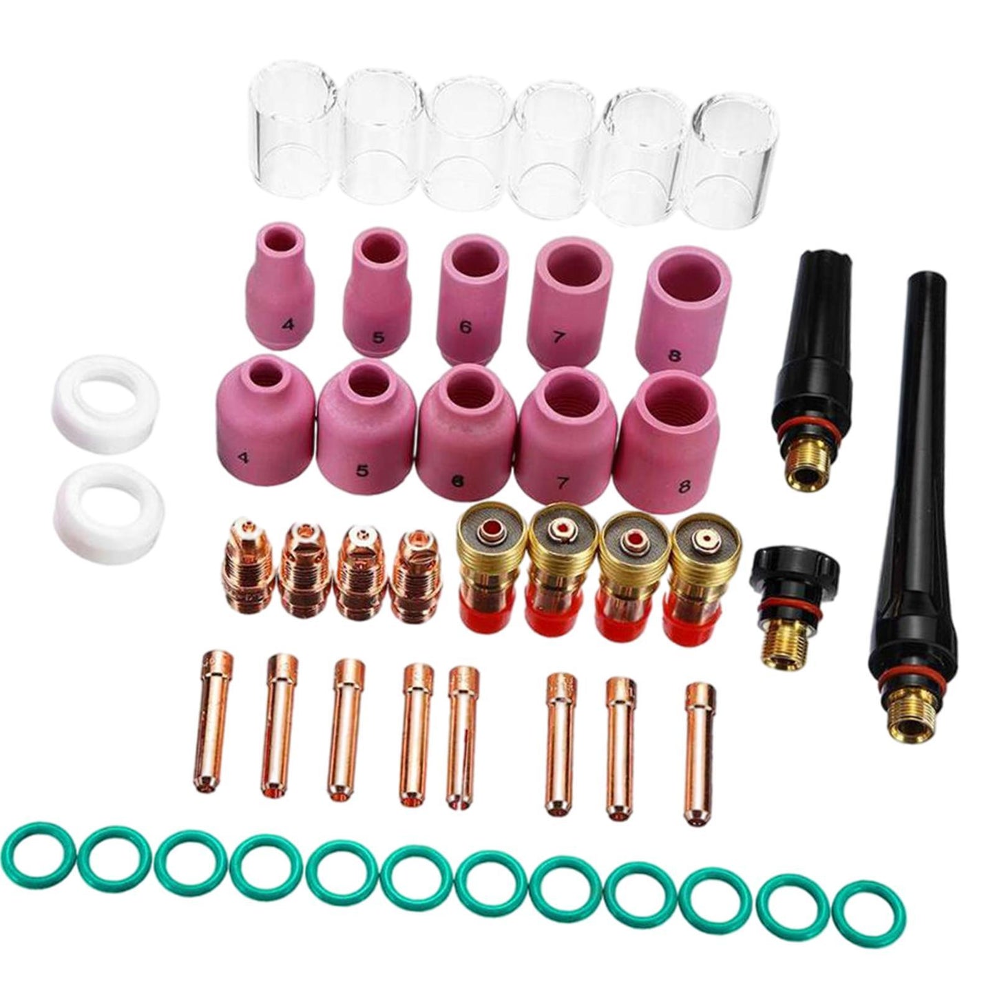 49PCS Torch TIG Welding Kit Collets Body Gas Lens for WP17 18 26 Accessories