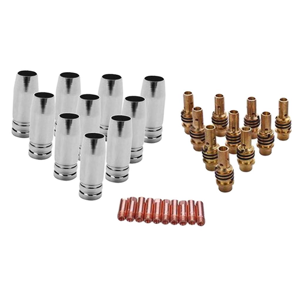 30Pcs Consumables Mig Torch Gas Nozzle TIP Holder for 15AK Welding Torch