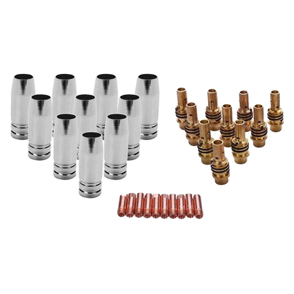 30Pcs Consumables Mig Torch Gas Nozzle TIP Holder for 15AK Welding Torch
