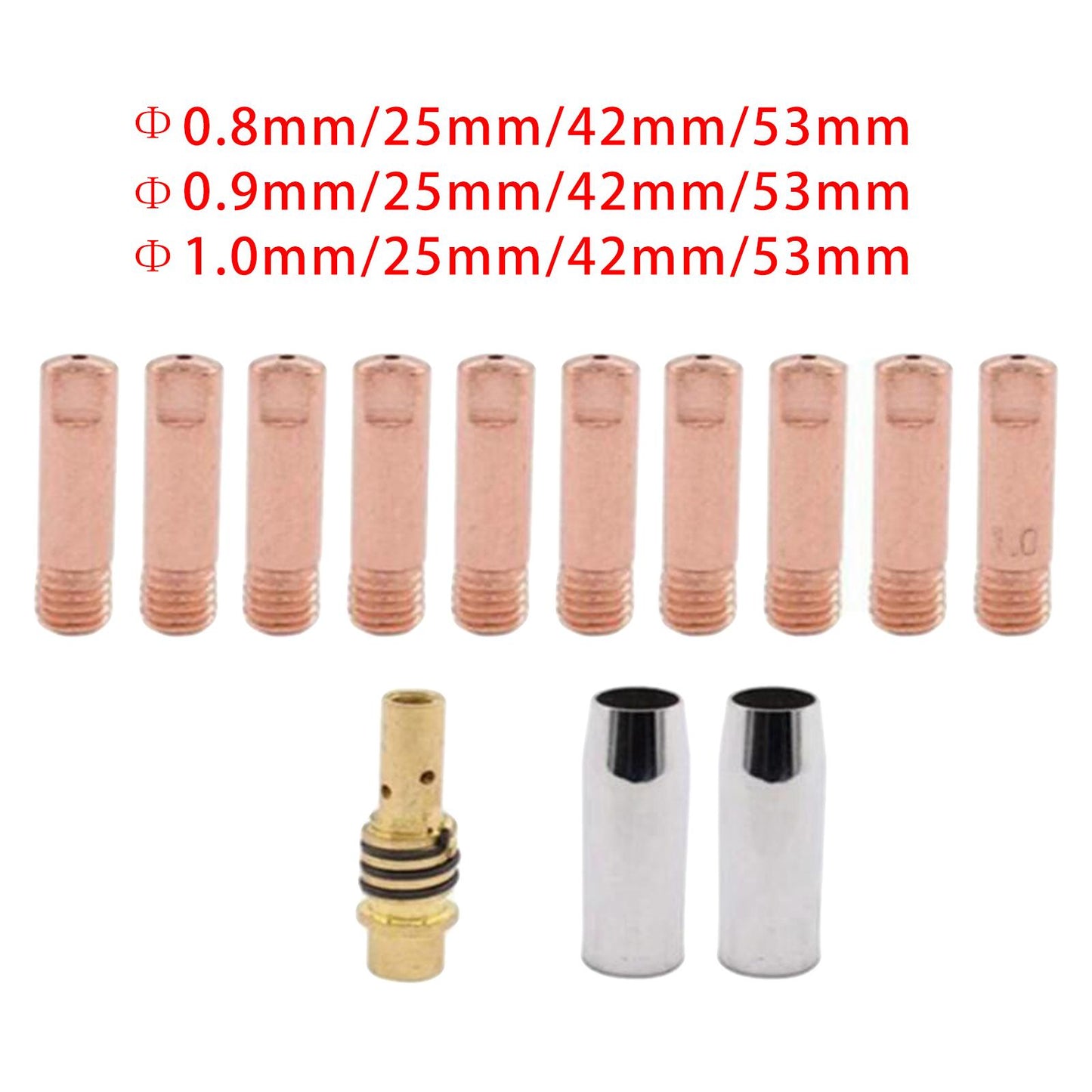 13 X Welding Gun Accessories Kit 15AK Welding Gun Consumables Welding Nozzle Nozzle 0.8mm
