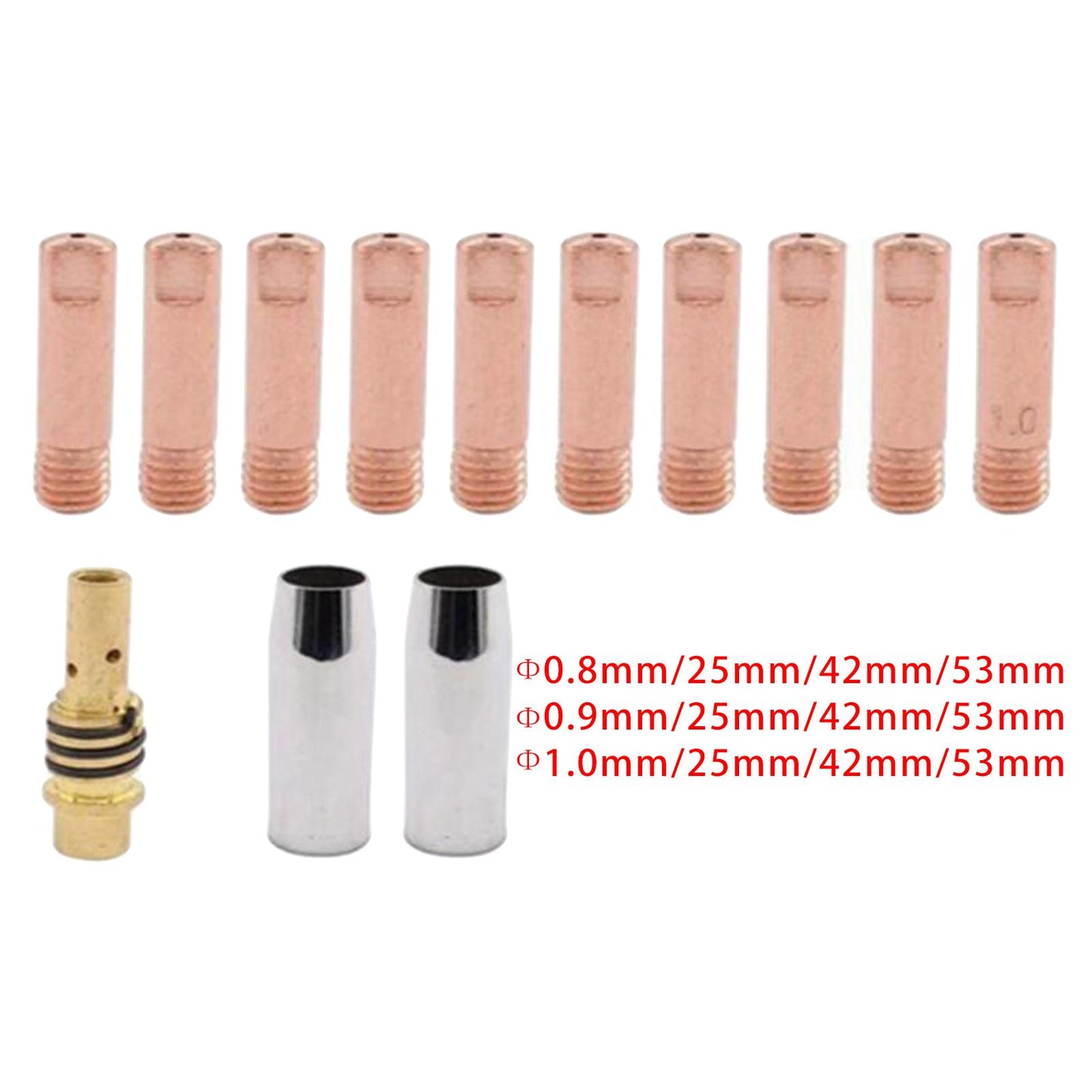 13 X Welding Gun Accessories Kit 15AK Welding Gun Consumables Welding Nozzle Nozzle 0.8mm