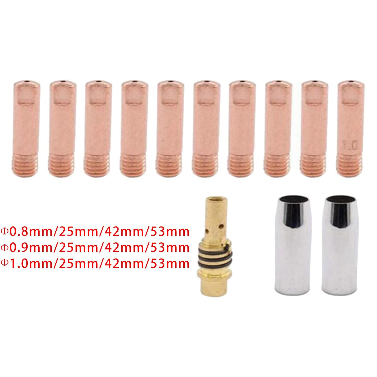 13 X Welding Gun Accessories Kit 15AK Welding Gun Consumables Welding Nozzle Nozzle 0.8mm