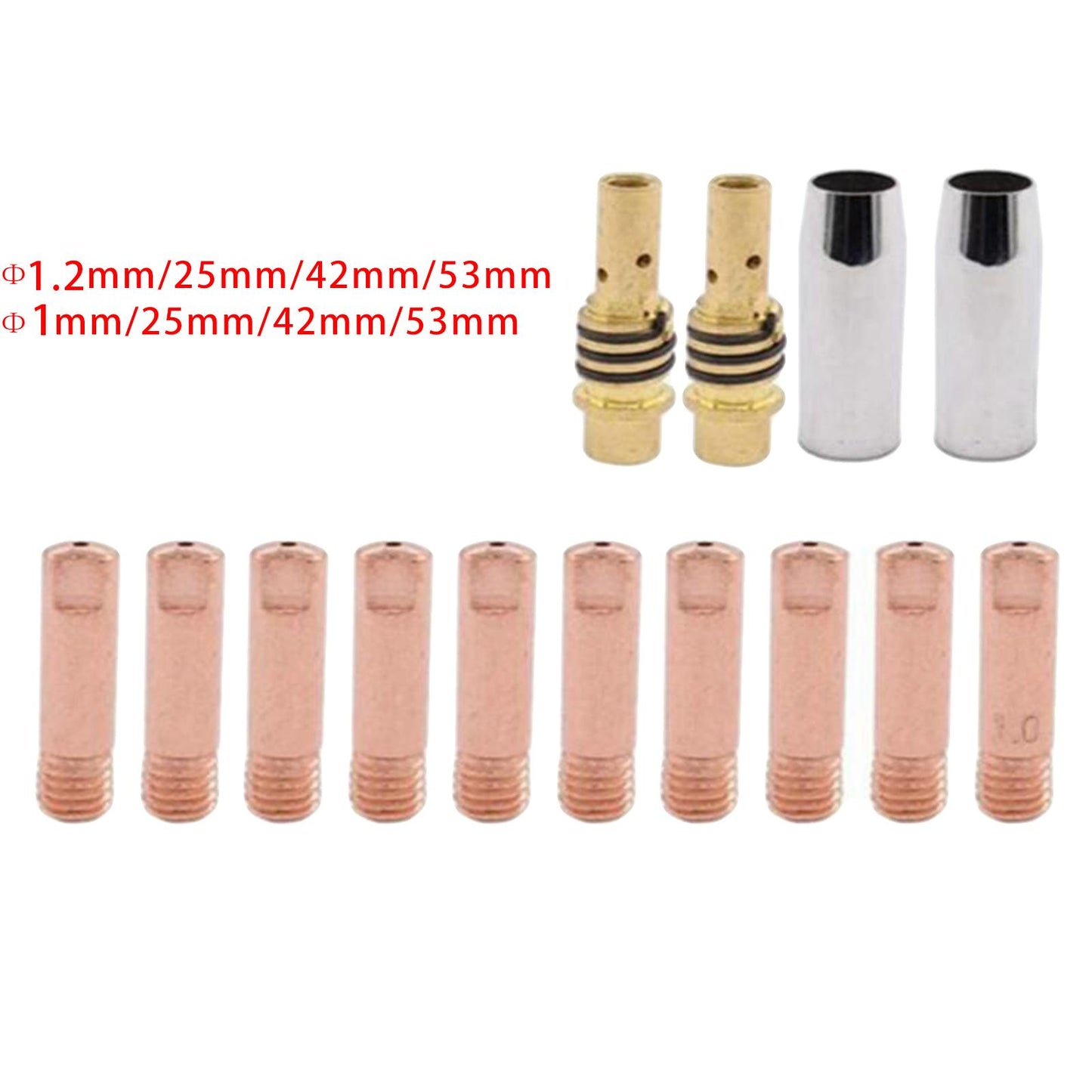 Consumables Mig Torch Gas Nozzle TIP Holder for 15AK Torch Welding 1.0mm