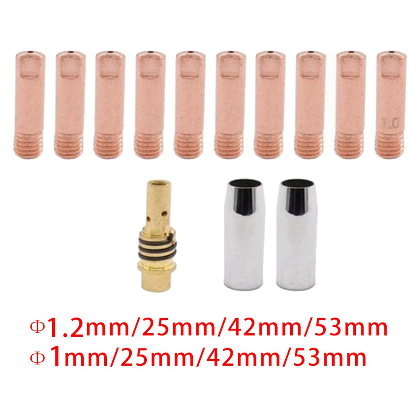 Consumables Mig Torch Gas Nozzle TIP Holder for 15AK Torch Welding 1.0mm