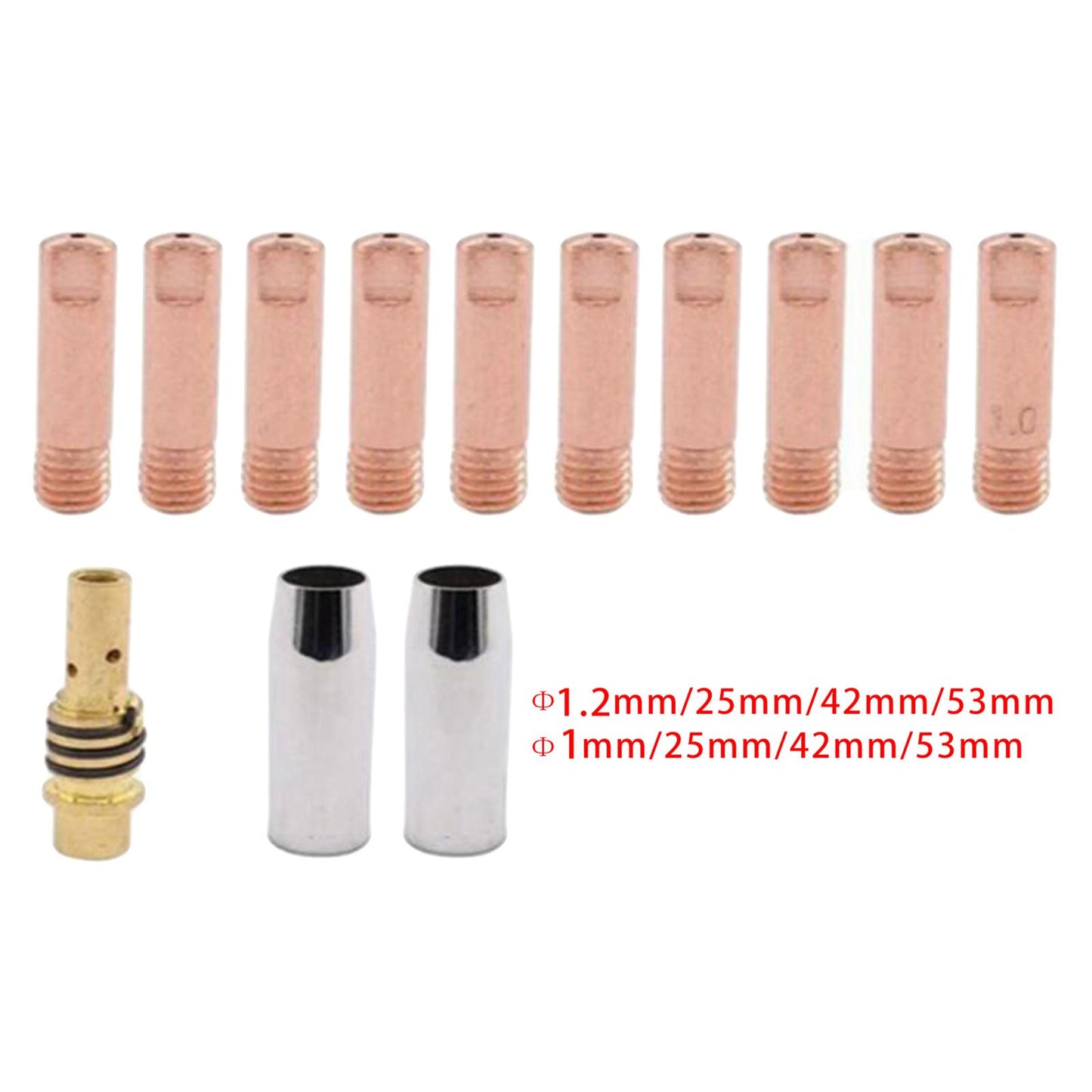 Consumables Mig Torch Gas Nozzle TIP Holder for 15AK Torch Welding 1.0mm