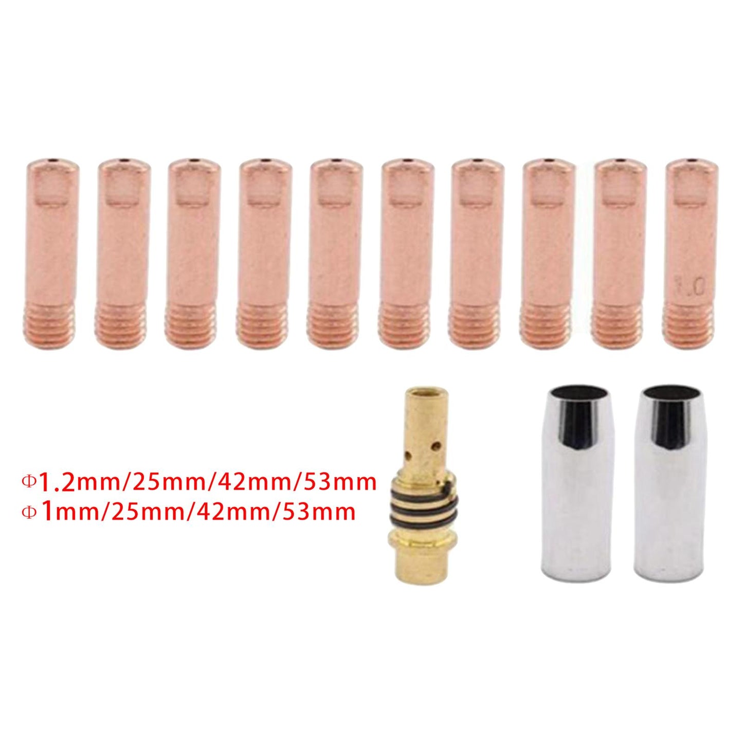 Consumables Mig Torch Gas Nozzle TIP Holder for 15AK Torch Welding 1.0mm