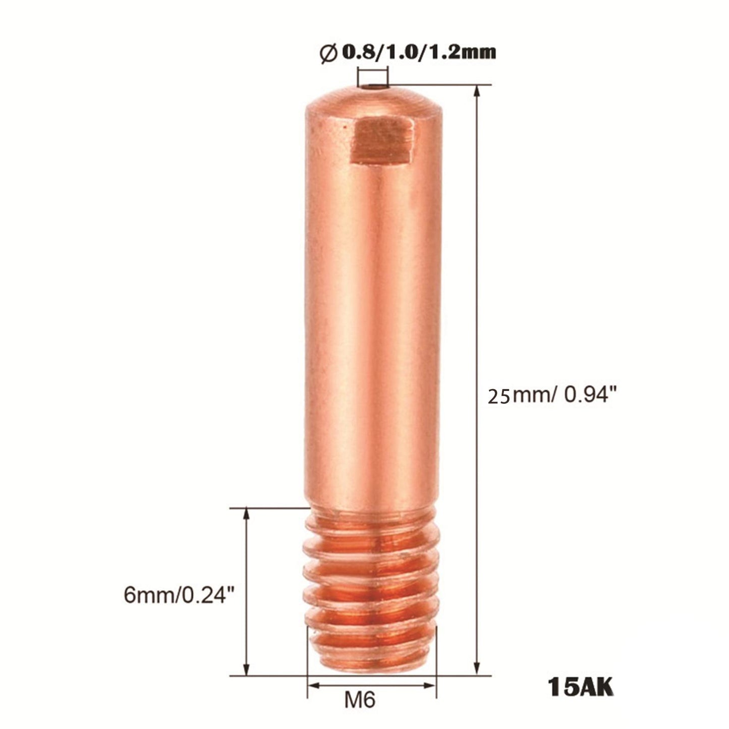 Consumables Mig Torch Gas Nozzle TIP Holder for 15AK Torch Welding 1.2mm